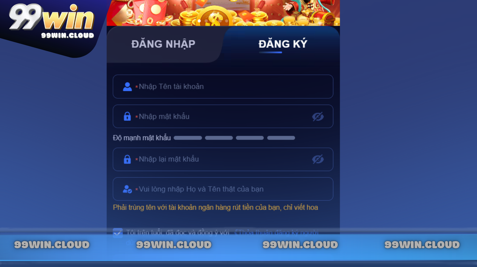 Hướng dẫn đăng ký 99WIN chi tiết từ A đến Z