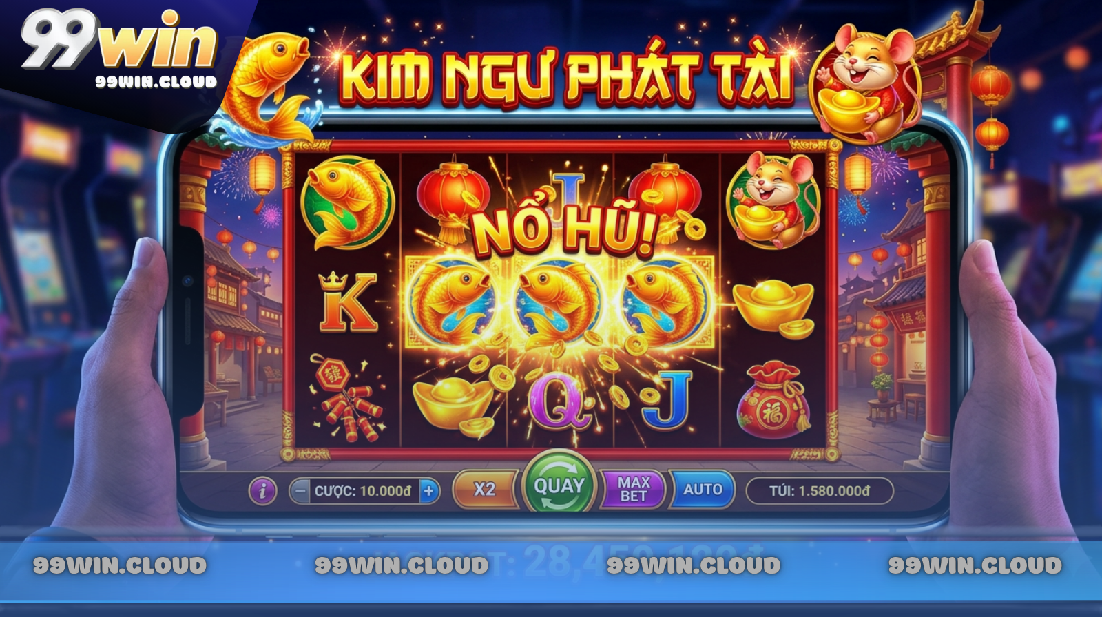 Kim Ngư Phát Tài – Siêu Phẩm Slot Tài Lộc Hot Tại 99WIN 1 Kim Ngư Phát Tài là slot game 3x3 lấy cảm hứng từ biểu tượng Chuột Vàng và Cá Vàng
