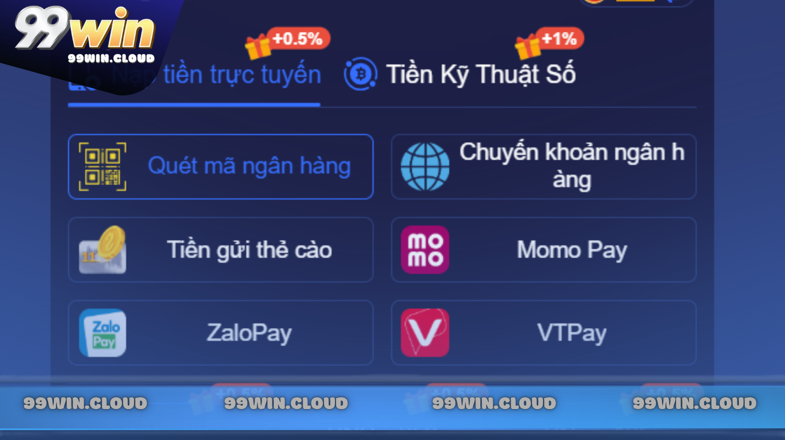 Hướng dẫn chi tiết cách nạp tiền 99WIN